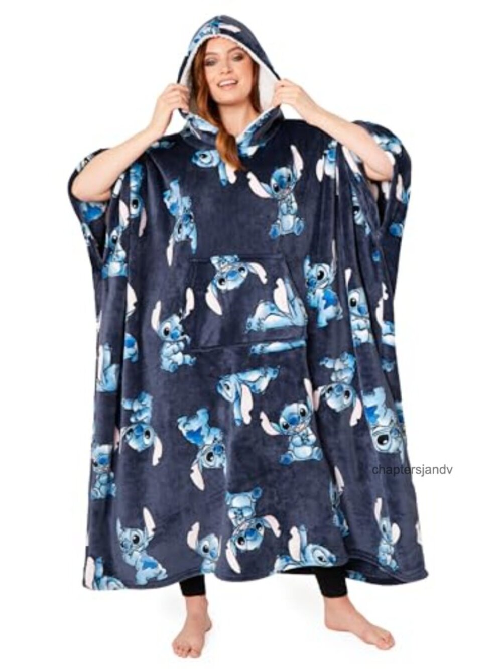 Oversized Fleece Hoodie Blanket Sherpa Hood One Size